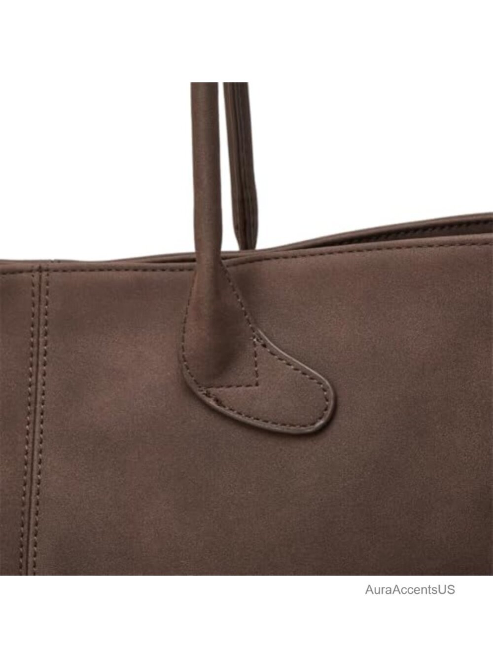 Faux Suede Slouchy Hobo Tote Bag Women Large Leather Strap Magnetic Lightweight - Picture 4 of 6